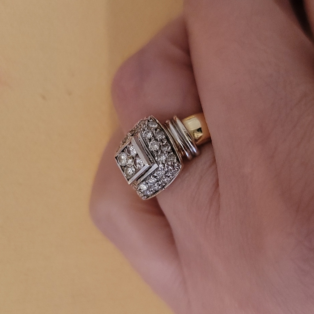 14k gold diamond princess cut ring - Picture 8 of 13